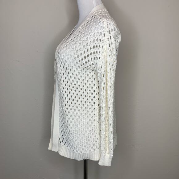 89th + Madison Open Weave Ivory Cream Cardigan Sz XS - Picture 3 of 9